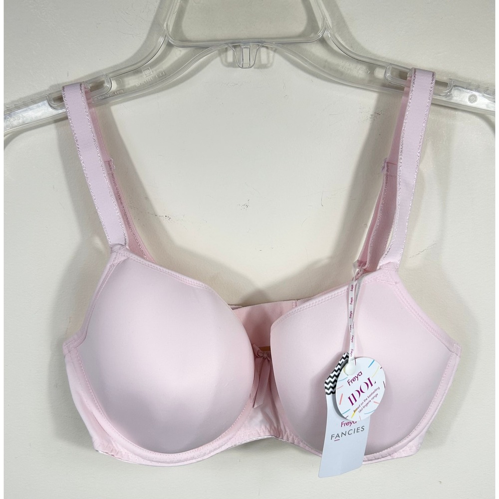 Freya Fancies Idol Balcony‎ T-Shirt Bra Womens 32DD Pink Underwire Molded Cup